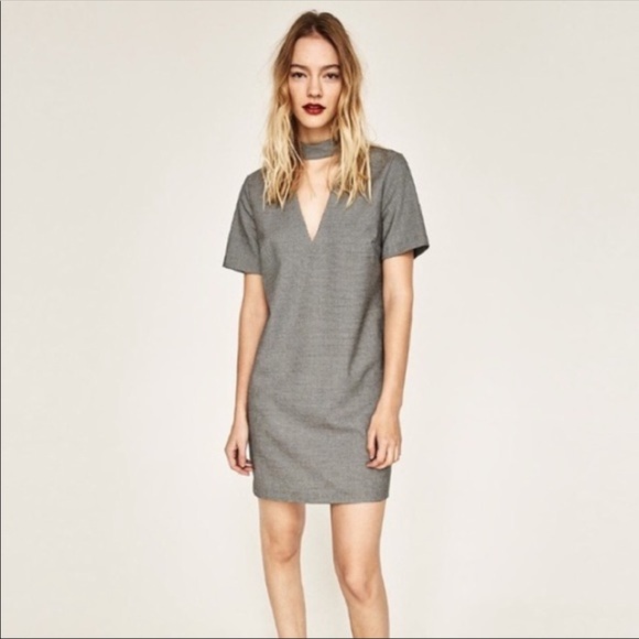 Zara Dresses & Skirts - Zara choker dress checker gingham black white